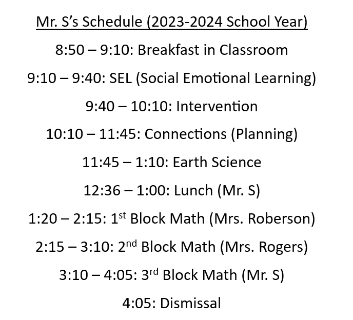 Schedule
