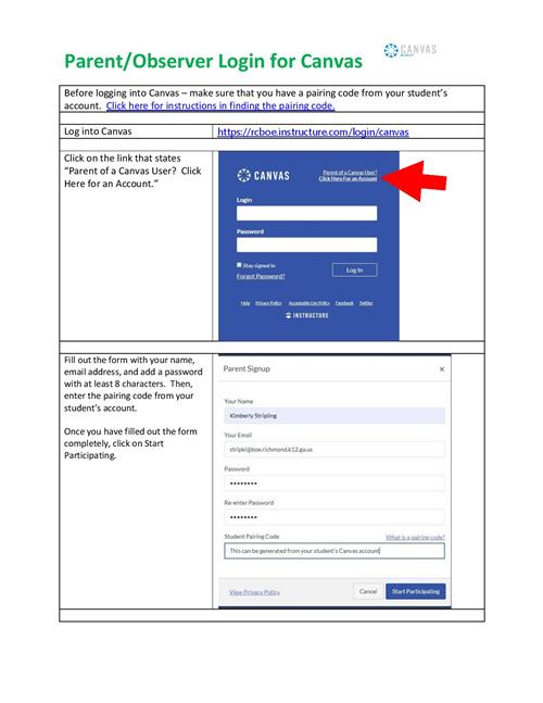 Pic of Parent/Observer Login 