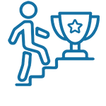  Icon of person walking up steps. 