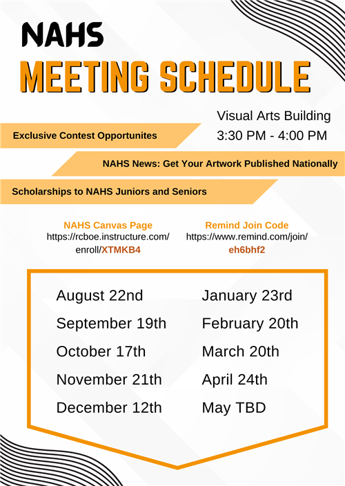 NAHS Meeting Schedule