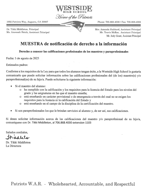 Right to Know - Spanish 