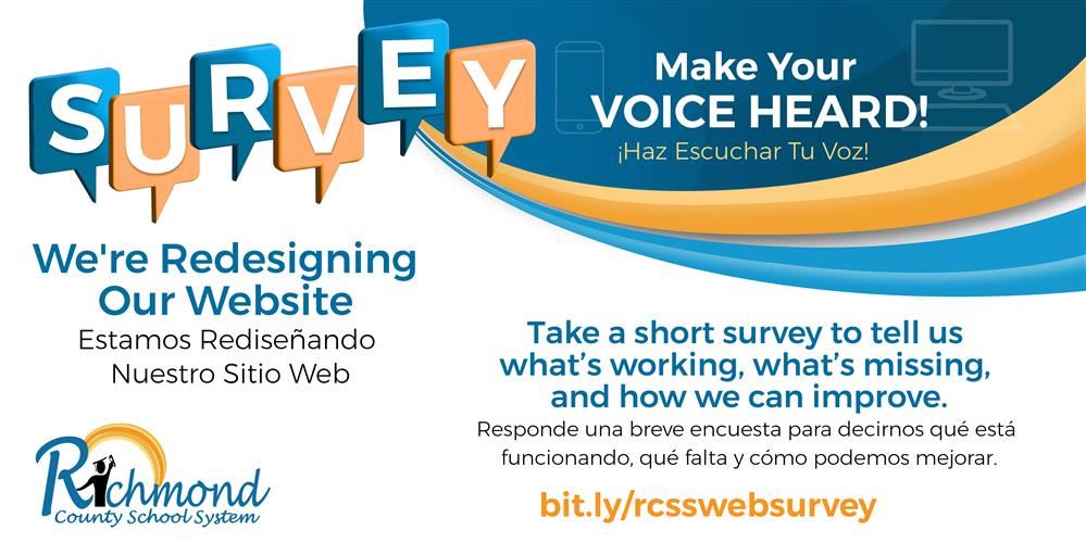 graphic with text and a URL that says bit.ly/rcsswebsurvey