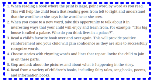 Tips for reading with your child