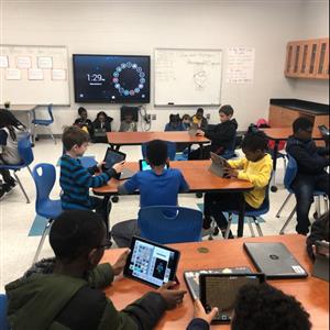 Student working on their Chromebooks